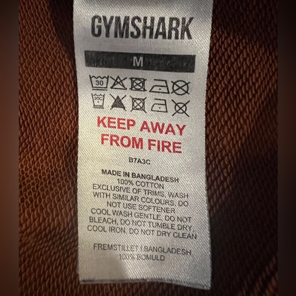 Gymshark Rust Brown Cropped Hoodie with Logo - Picture 8 of 8
